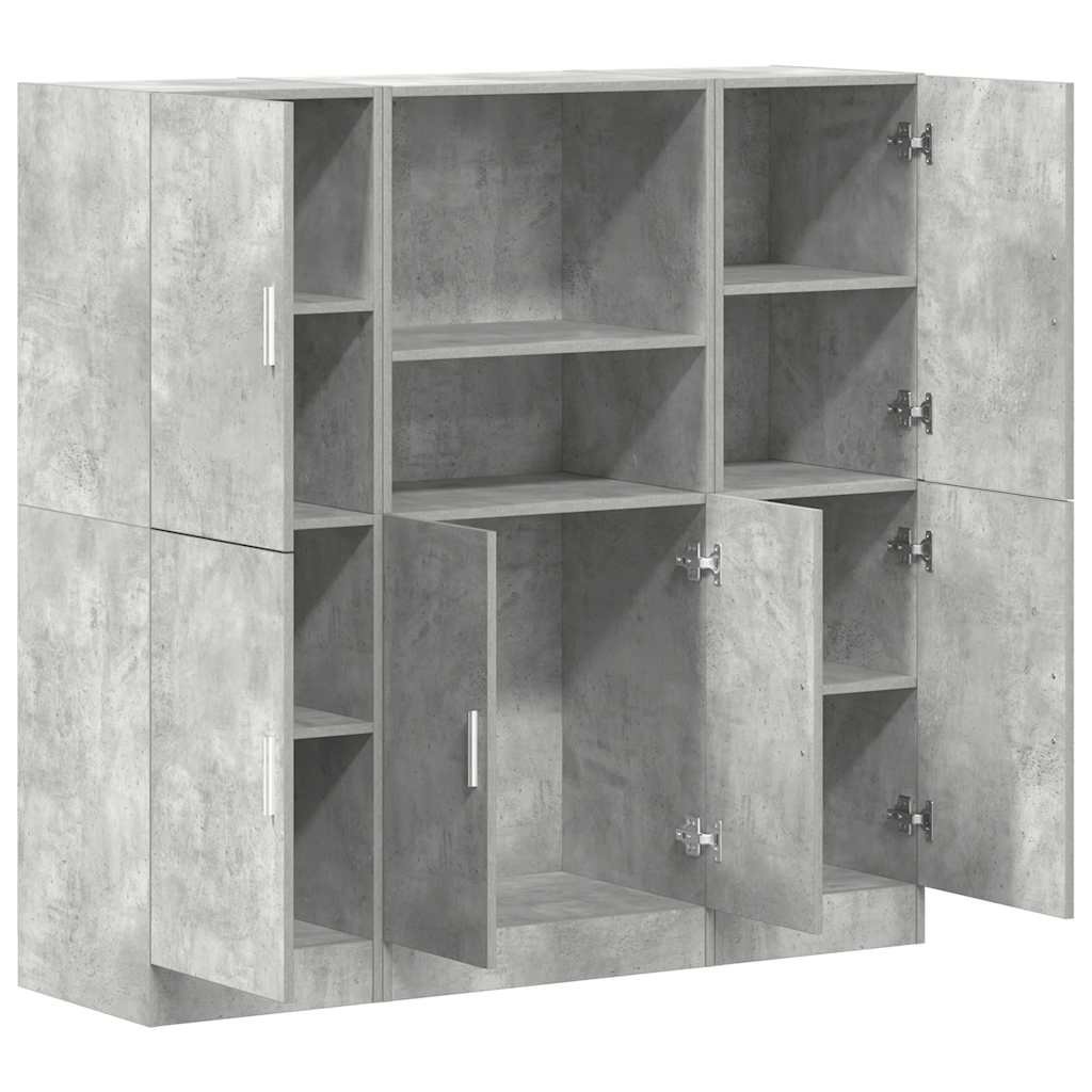 vidaXL 3-tlg. Küchenschrank-Set Betongrau Holzwerkstoff