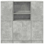 vidaXL 3-tlg. Küchenschrank-Set Betongrau Holzwerkstoff