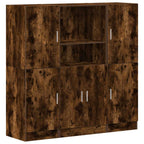 vidaXL 3-tlg. Küchenschrank-Set Räuchereiche Holzwerkstoff