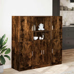 vidaXL 3-tlg. Küchenschrank-Set Räuchereiche Holzwerkstoff