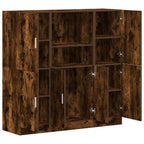 vidaXL 3-tlg. Küchenschrank-Set Räuchereiche Holzwerkstoff