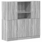 vidaXL 3-tlg. Küchenschrank-Set Grau Sonoma Holzwerkstoff
