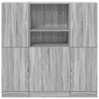 vidaXL 3-tlg. Küchenschrank-Set Grau Sonoma Holzwerkstoff