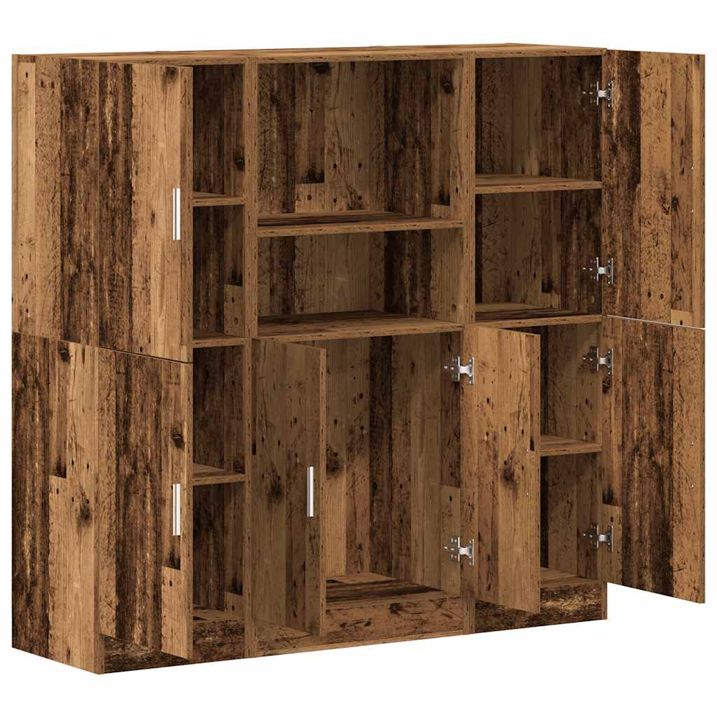 vidaXL 3-tlg. Küchenschrank-Set Altholz-Optik Holzwerkstoff