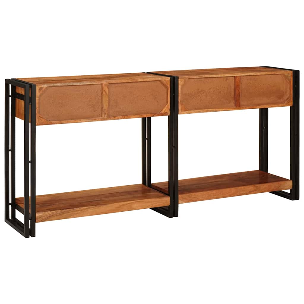 vidaXL Konsolen-Tische 2 pcs Braun 161 x 33 x 75 cm Massivholz Akazie