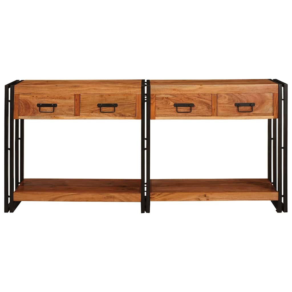 vidaXL Konsolen-Tische 2 pcs Braun 161 x 33 x 75 cm Massivholz Akazie