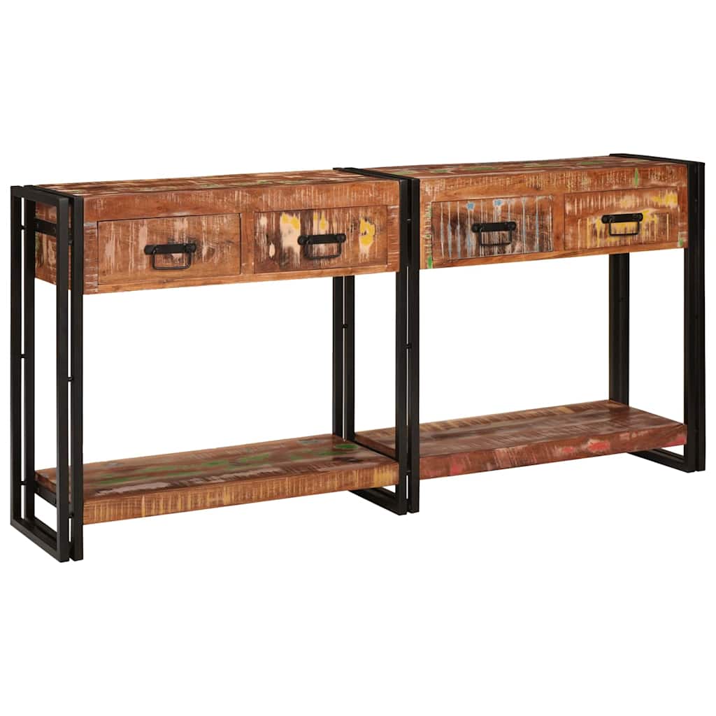vidaXL Konsolen-Tische mit Regal 2 pcs Mehrfarbig 161 x 33 x 75 cm