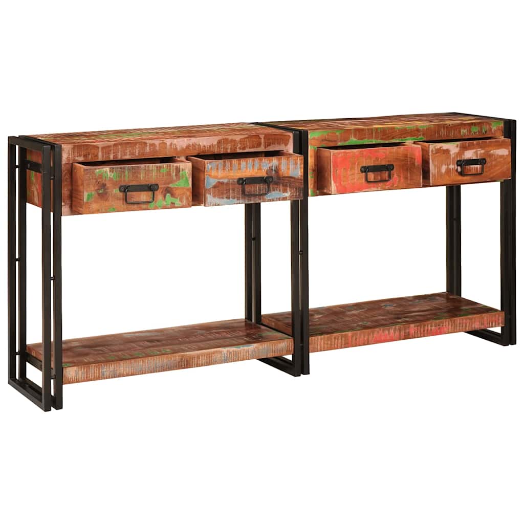 vidaXL Konsolen-Tische mit Regal 2 pcs Mehrfarbig 161 x 33 x 75 cm