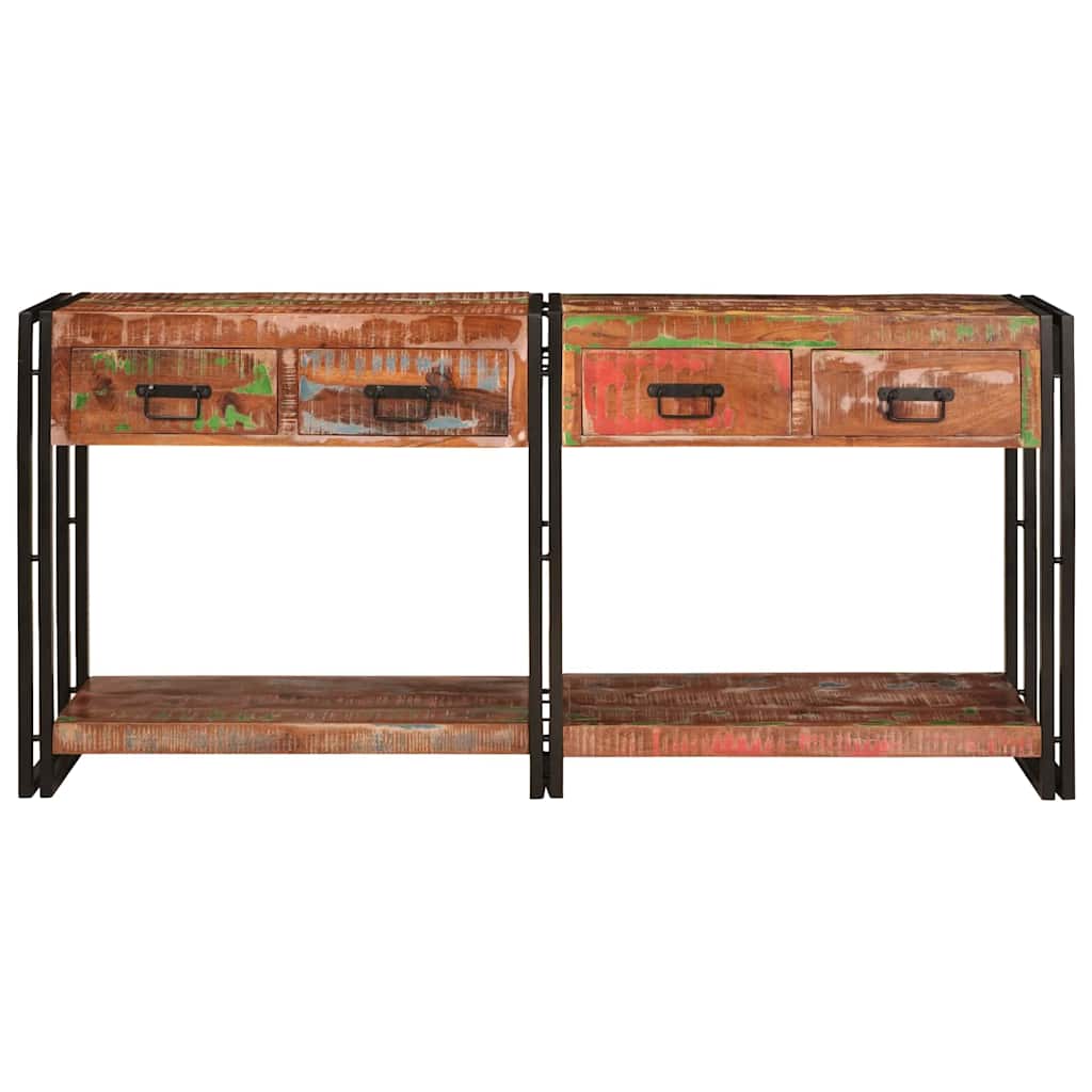vidaXL Konsolen-Tische mit Regal 2 pcs Mehrfarbig 161 x 33 x 75 cm
