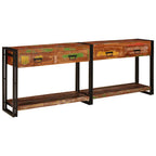 vidaXL Konsolen-Tische 2 pcs Mehrfarbig Massives upgecyceltes Holz