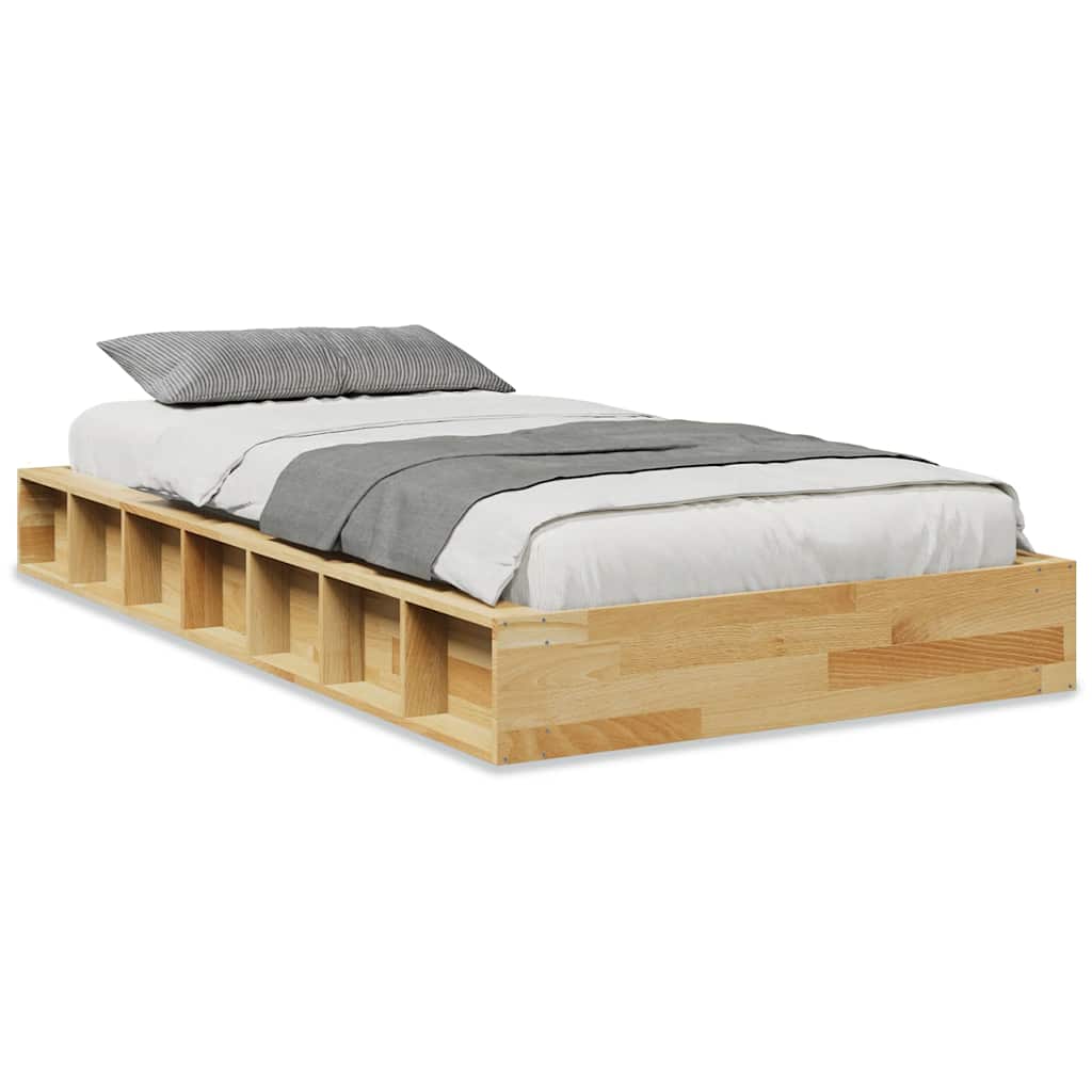 vidaXL Massivholzbett ohne Matratze 80x200 cm Eichenholz