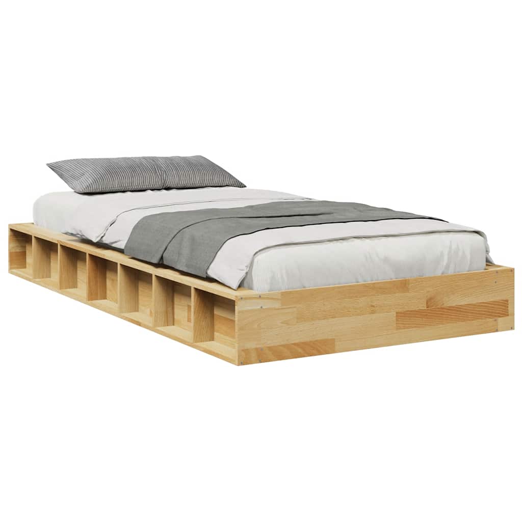 vidaXL Massivholzbett ohne Matratze 80x200 cm Eichenholz