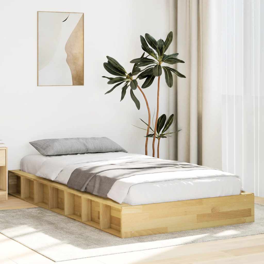 vidaXL Massivholzbett ohne Matratze 80x200 cm Eichenholz