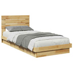 vidaXL Massivholzbett mit Kopfteil ohne Matratze 80x200 cm Eichenholz