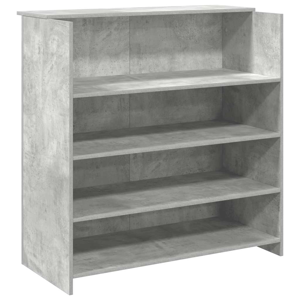 vidaXL Empfangstheke Betongrau 100x50x103,5 cm Holzwerkstoff