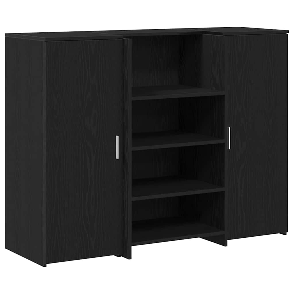 vidaXL Empfangstheke Schwarz Eichen-Optik 135x50x103,5cm Holzwerkstoff
