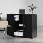 vidaXL Empfangstheke Schwarz Eichen-Optik 135x50x103,5cm Holzwerkstoff