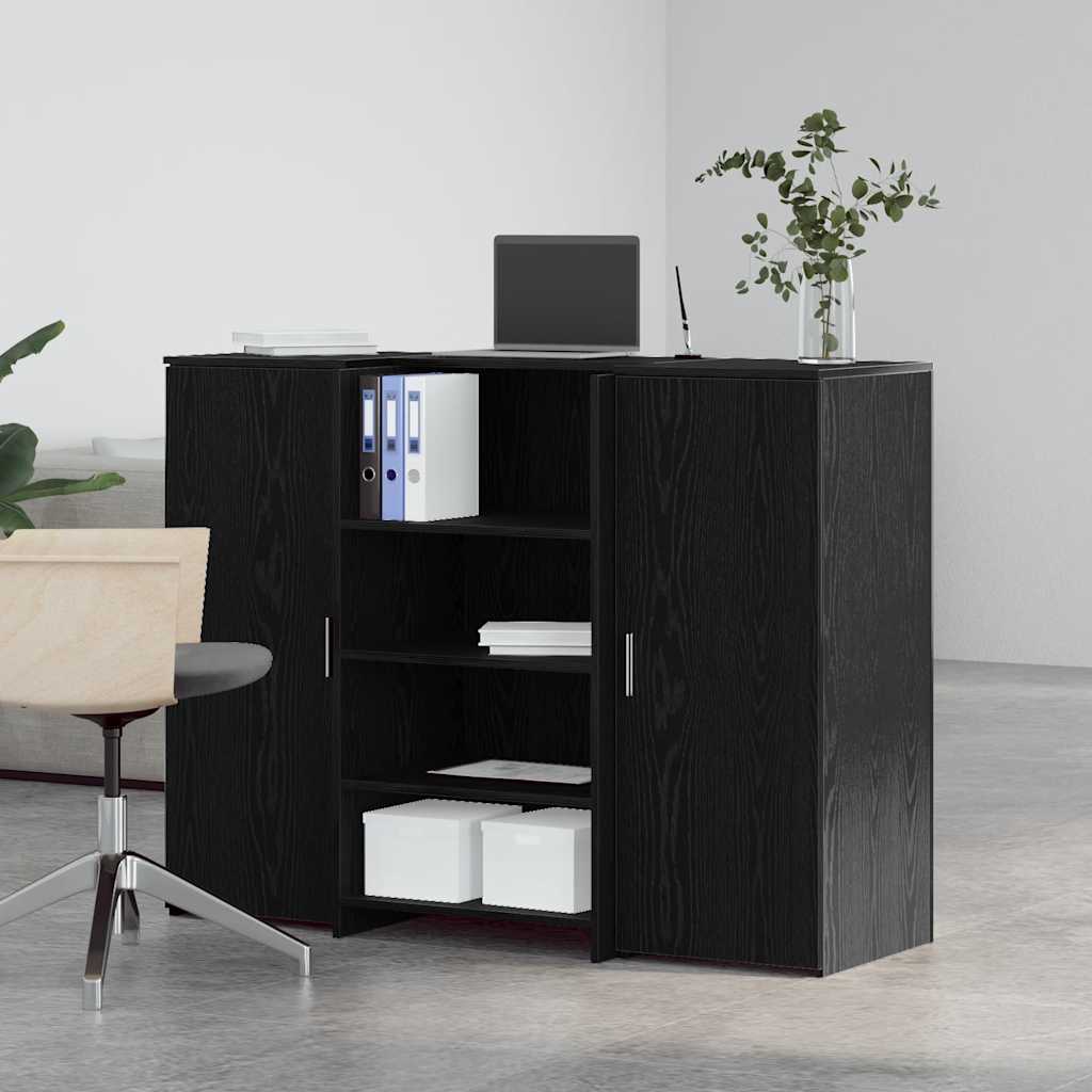 vidaXL Empfangstheke Schwarz Eichen-Optik 135x50x103,5cm Holzwerkstoff