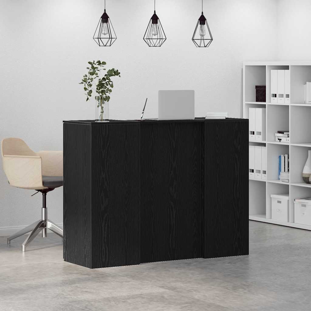 vidaXL Empfangstheke Schwarz Eichen-Optik 135x50x103,5cm Holzwerkstoff