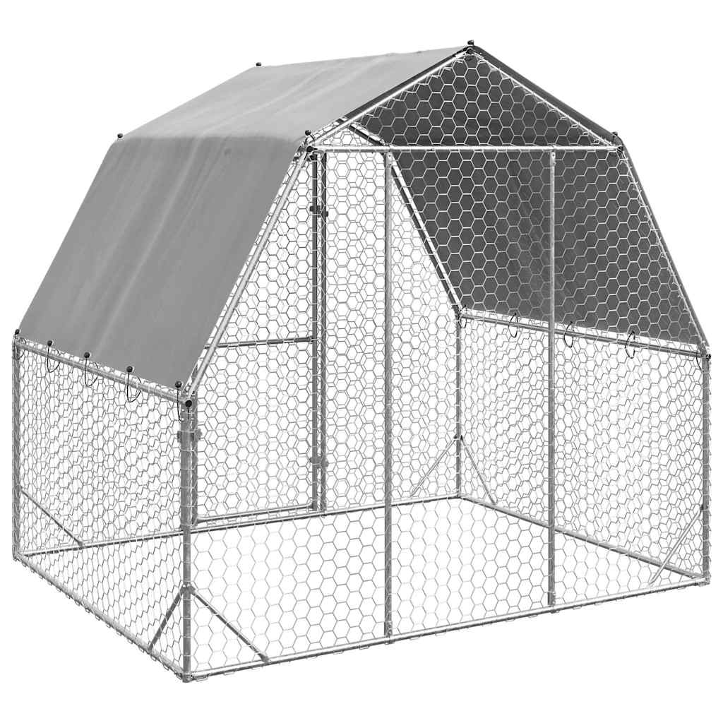 vidaXL Hühnerstall mit Dach 2,5x2x2,25 m Verzinkter Stahl