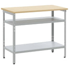 vidaXL Arbeitstisch Grau 100 x 55 x 85 cm Pulverbeschichteter Stahl