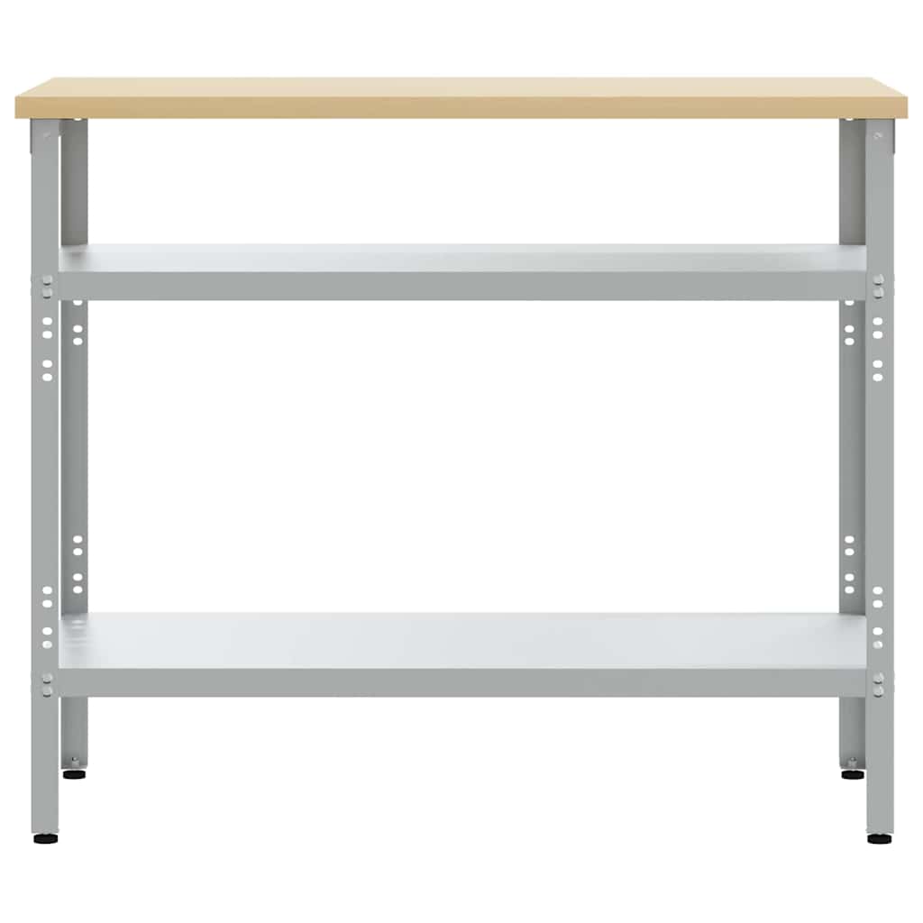 vidaXL Arbeitstisch Grau 100 x 55 x 85 cm Pulverbeschichteter Stahl