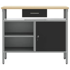 vidaXL Werkbank mit Schubladen Schwarz und Grau 100 x 55 x 85 cm