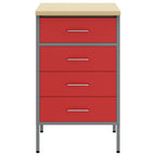 vidaXL Werkbank Rot und Grau 50 x 55 x 85 cm Ingenieure Holz und Stahl