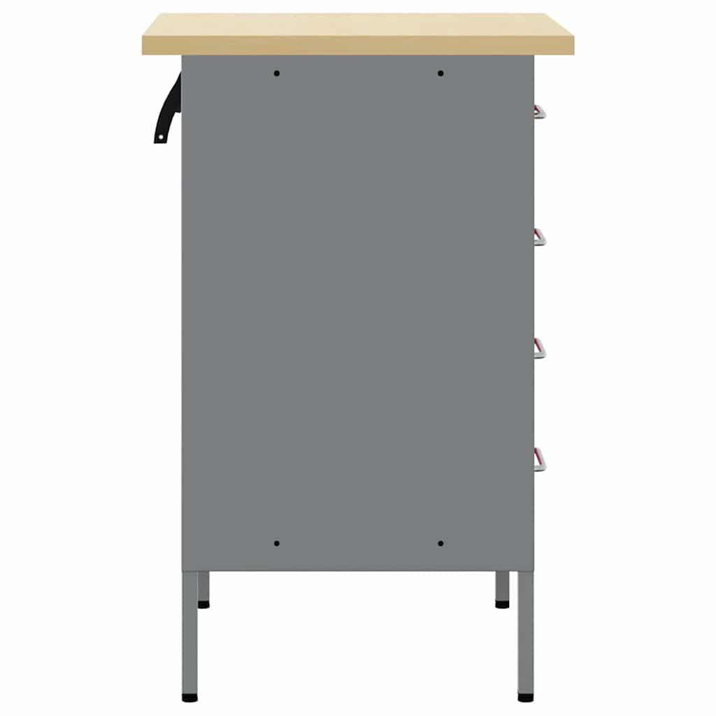 vidaXL Werkbank Rot und Grau 50 x 55 x 85 cm Ingenieure Holz und Stahl