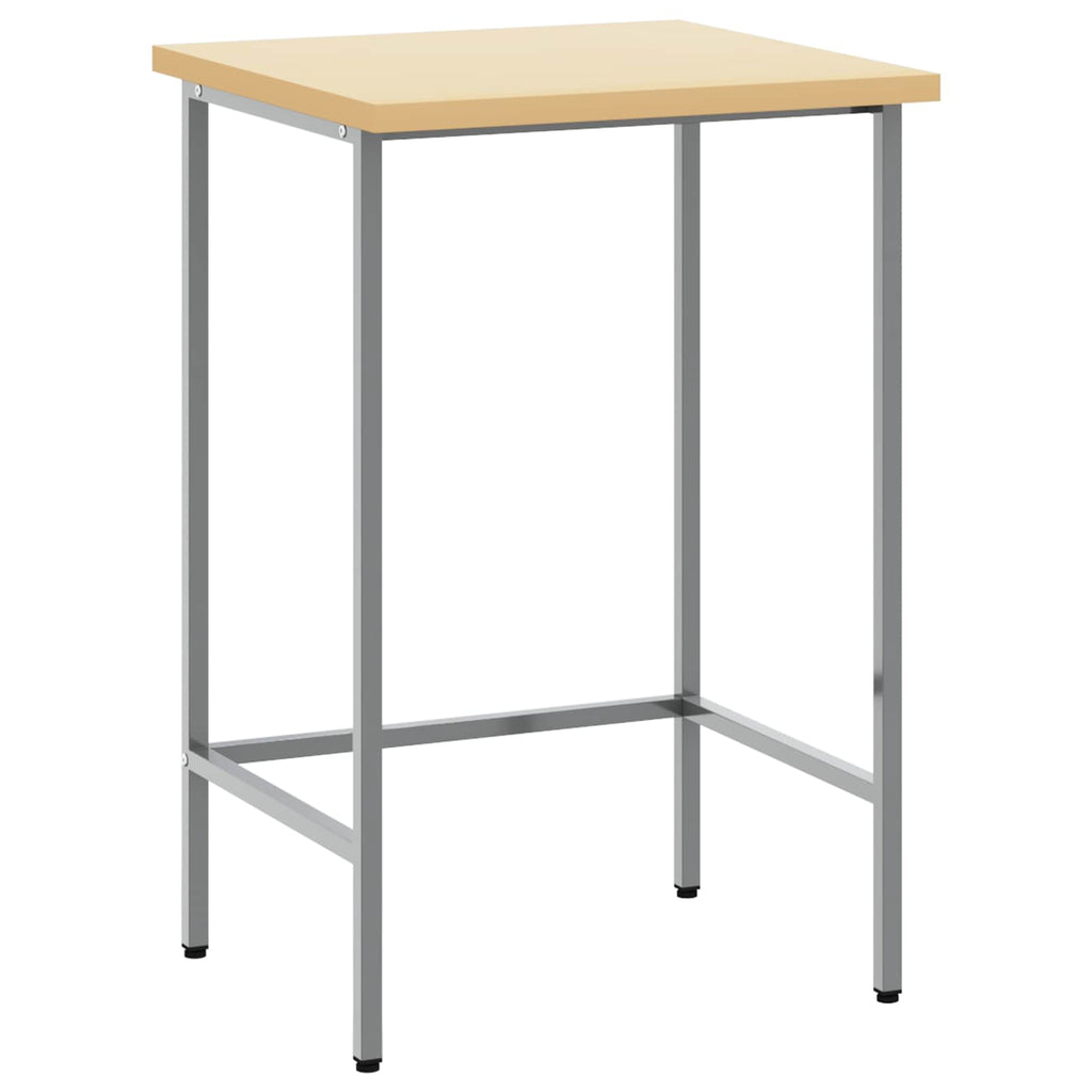 vidaXL Ecktisch Grau 55 x 55 x 85 cm Stahl und hochwertiges Holz