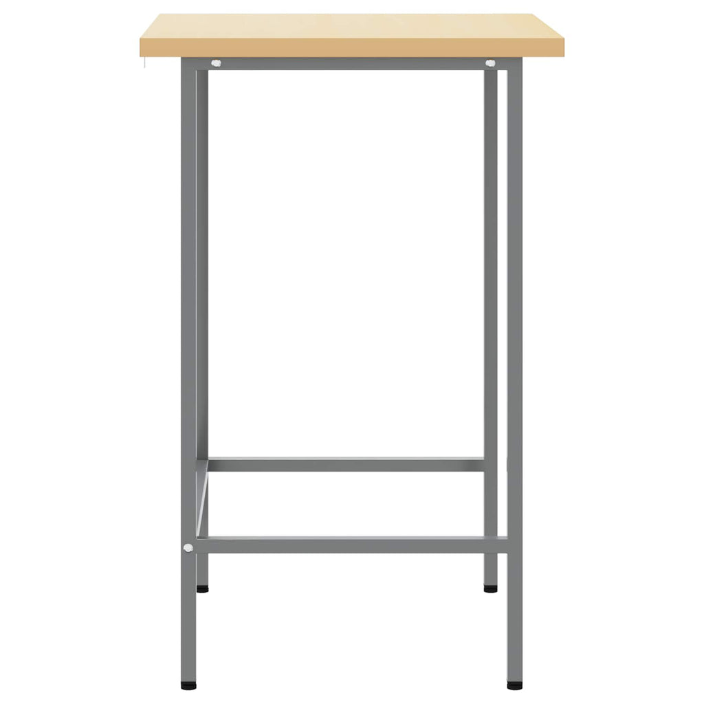 vidaXL Ecktisch Grau 55 x 55 x 85 cm Stahl und hochwertiges Holz
