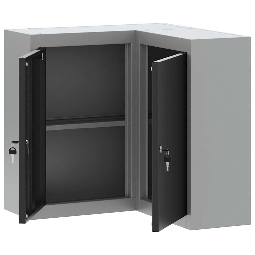 vidaXL Werkzeugschrank mit Regal Schwarz und Grau 55 x 55 x 55 cm