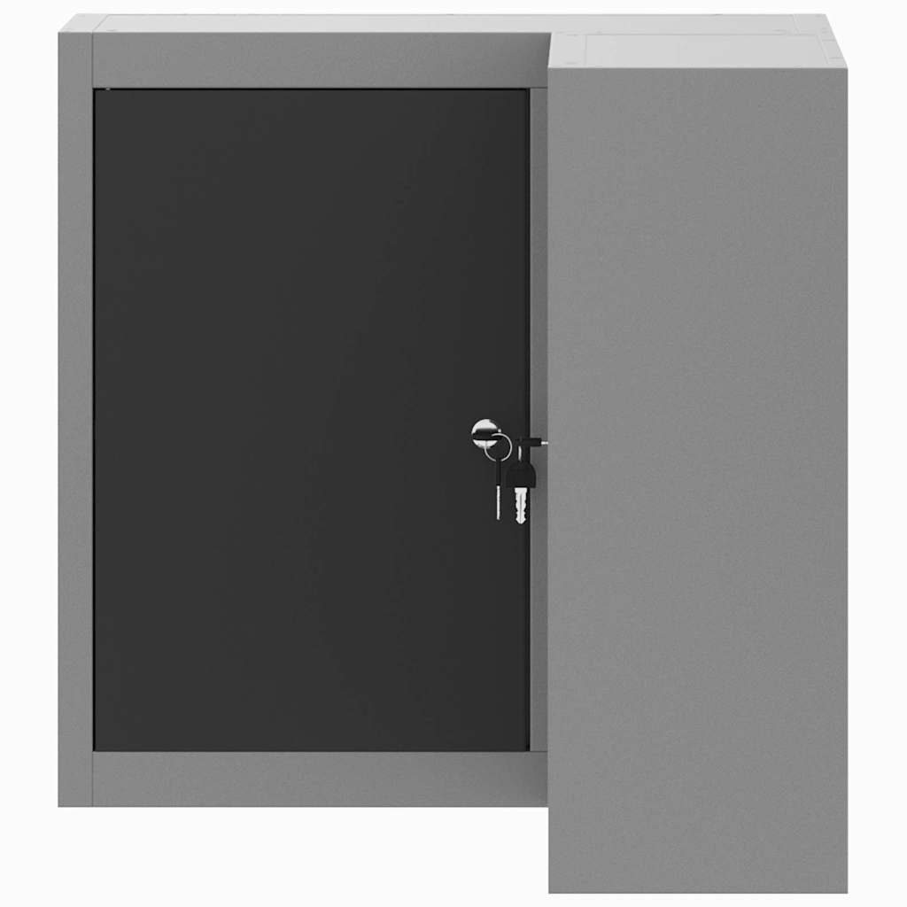 vidaXL Werkzeugschrank mit Regal Schwarz und Grau 55 x 55 x 55 cm