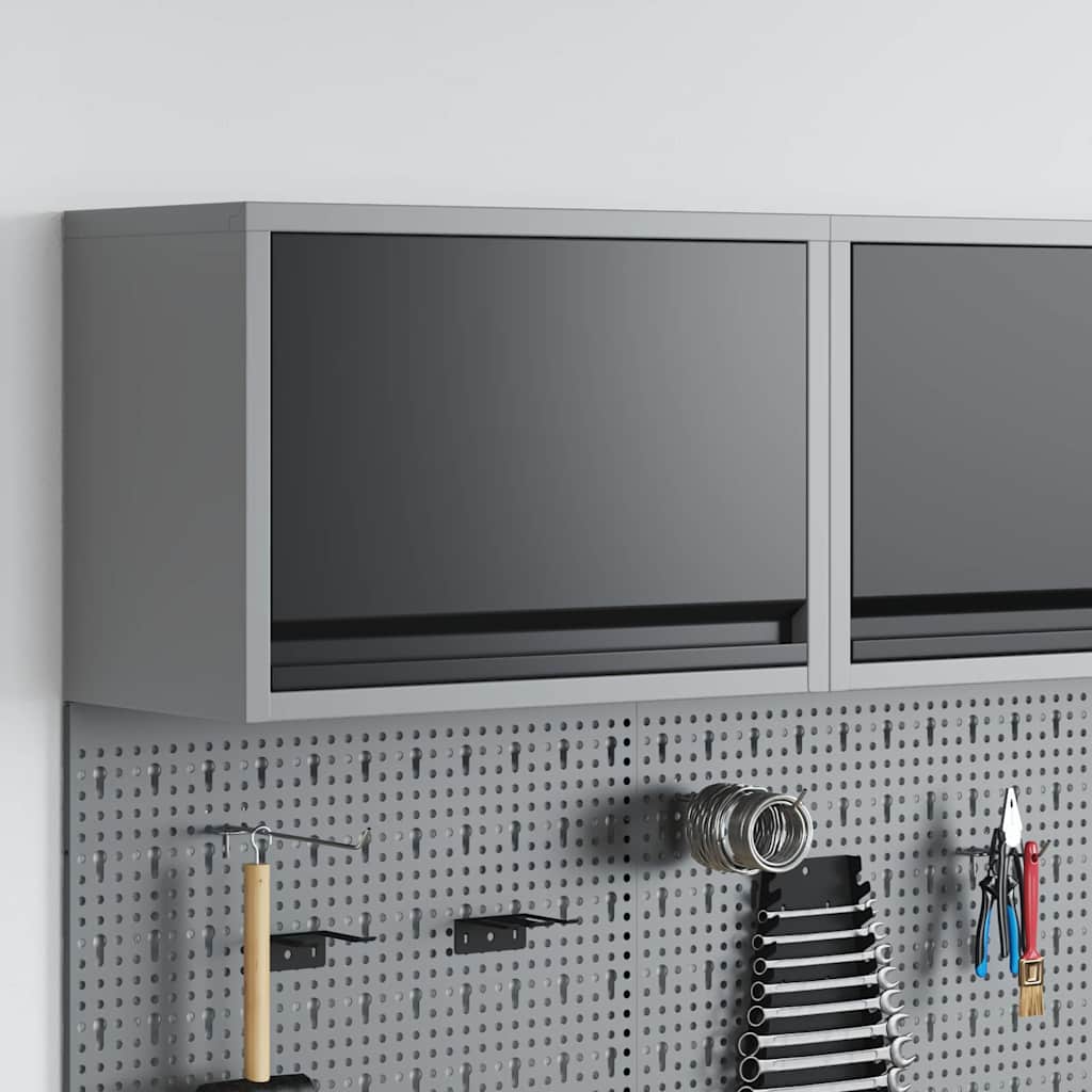 vidaXL Werkzeugschrank mit Speicher Schwarz und Grau 50 x 25 x 35 cm