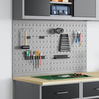 vidaXL Werkzeugwandpaneel 2 pcs Grau 100 x 1 x 60 cm