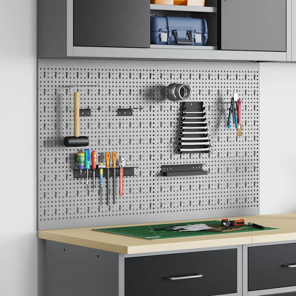 vidaXL Werkzeugwandpaneel 2 pcs Grau 100 x 1 x 60 cm