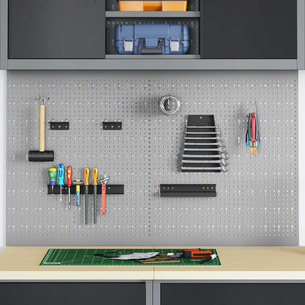 vidaXL Werkzeugwandpaneel 2 pcs Grau 100 x 1 x 60 cm