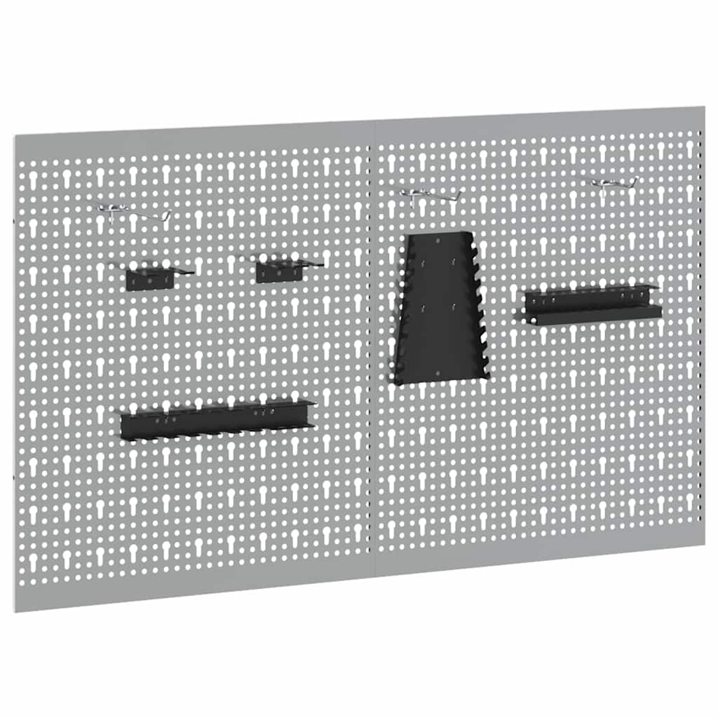vidaXL Werkzeugwandpaneel 2 pcs Grau 100 x 1 x 60 cm