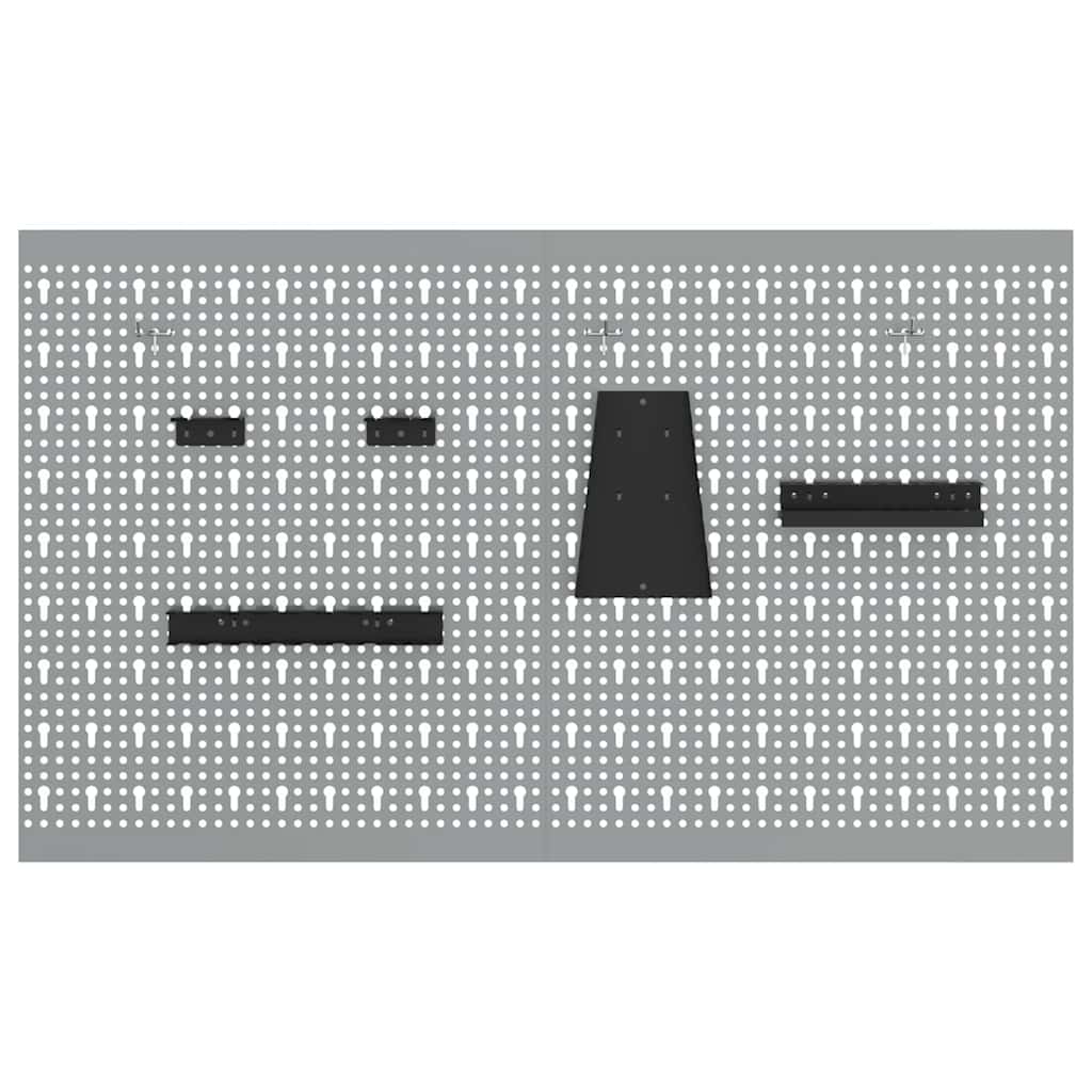 vidaXL Werkzeugwandpaneel 2 pcs Grau 100 x 1 x 60 cm