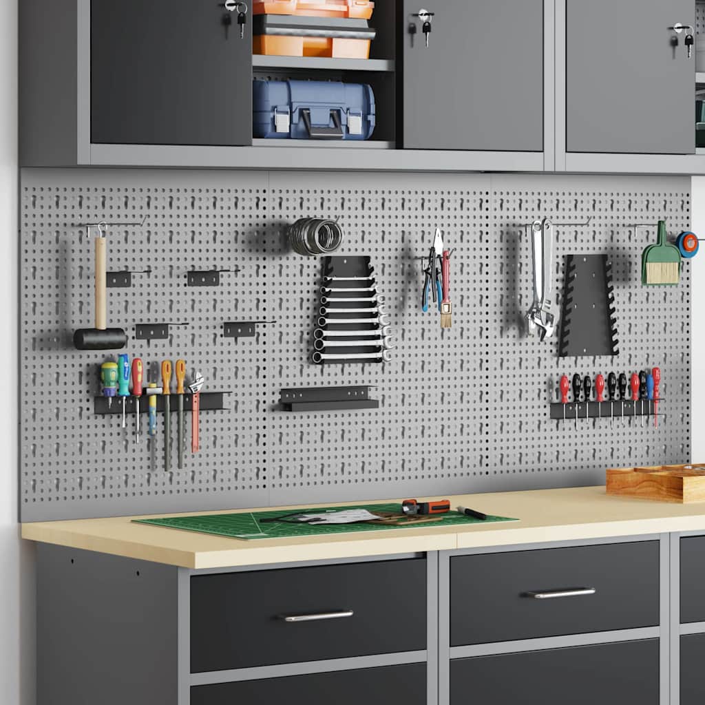 vidaXL Werkzeugwandpaneel 3 pcs Grau 150 x 1 x 60 cm