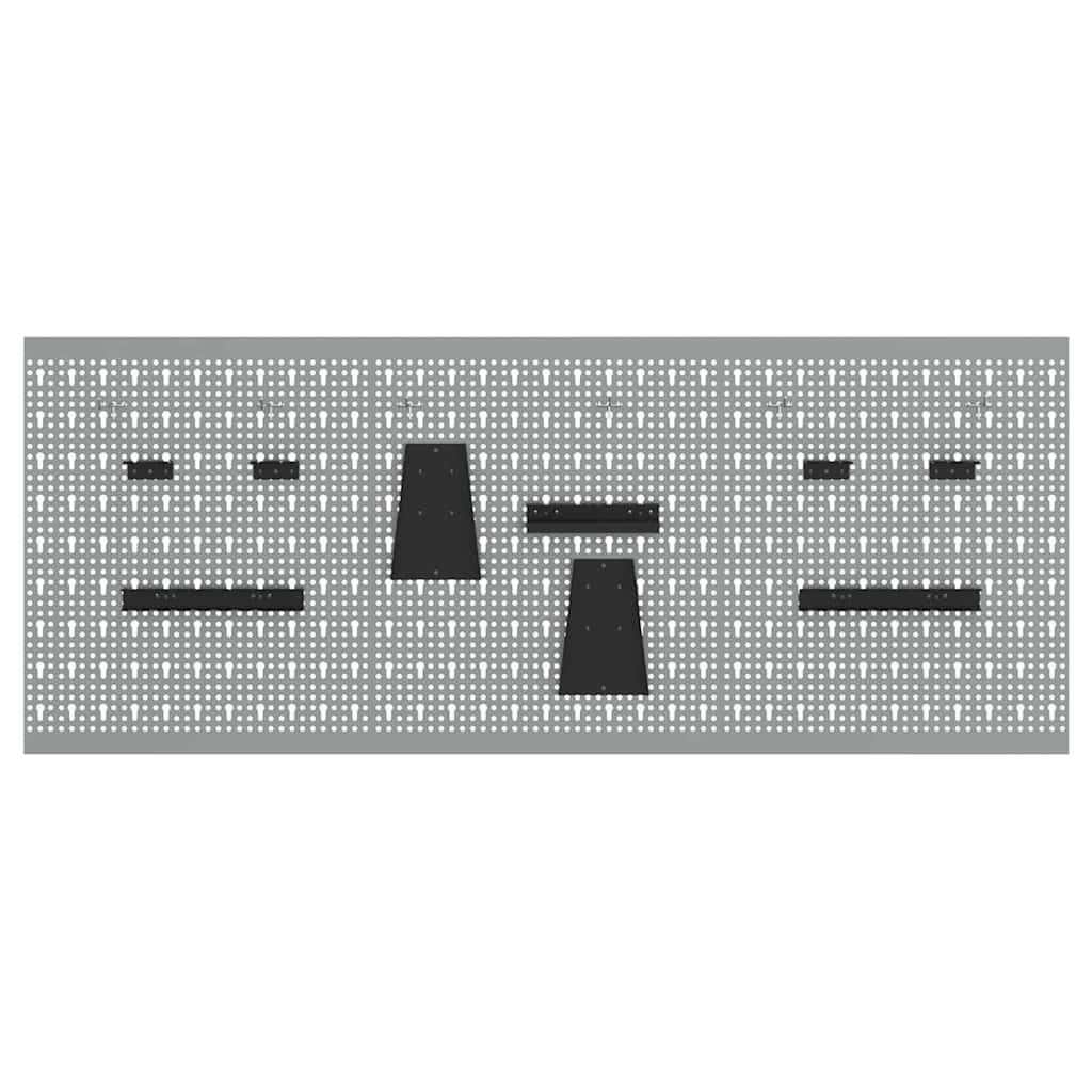 vidaXL Werkzeugwandpaneel 3 pcs Grau 150 x 1 x 60 cm