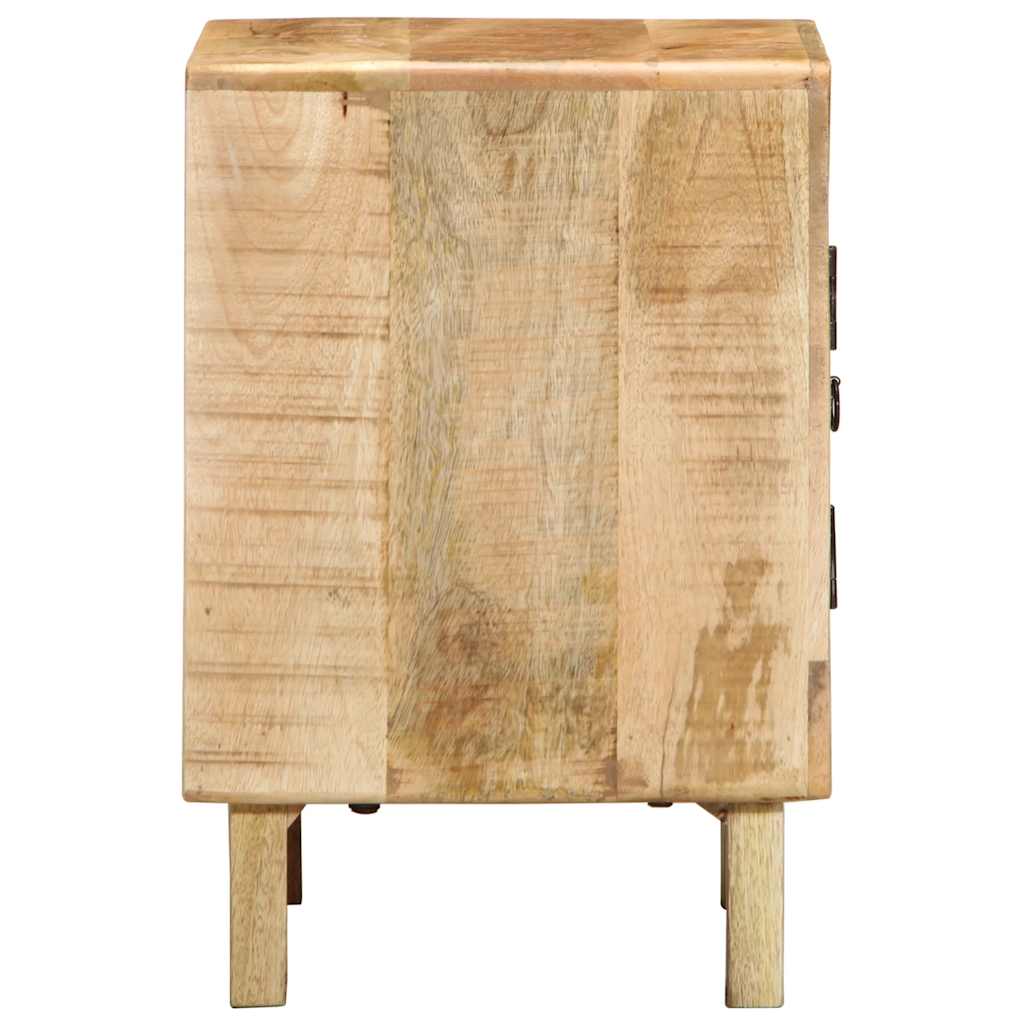 vidaXL Nachttisch 40x32x46 cm Raues Massivholz Mango