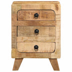 vidaXL Nachttische 2 Stk. 37x32x50 cm Raues Massivholz Mango