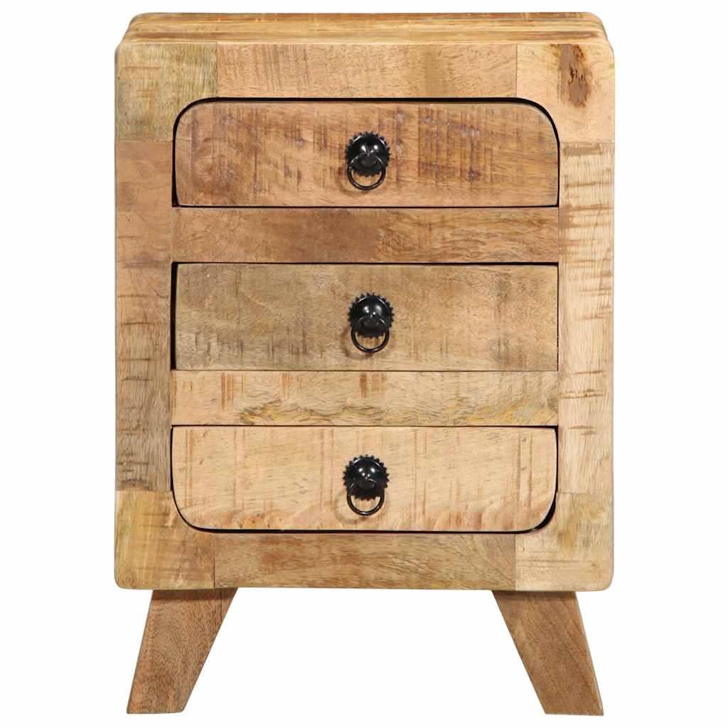 vidaXL Nachttische 2 Stk. 37x32x50 cm Raues Massivholz Mango