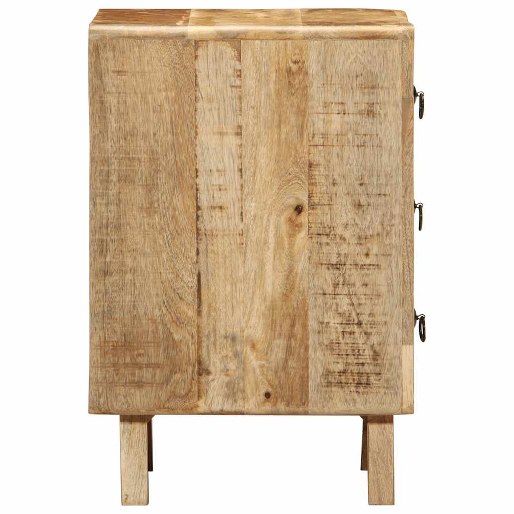 vidaXL Nachttische 2 Stk. 37x32x50 cm Raues Massivholz Mango