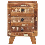 vidaXL Nachttisch 2 Stk. 37x32x50 cm Altholz Massivholz