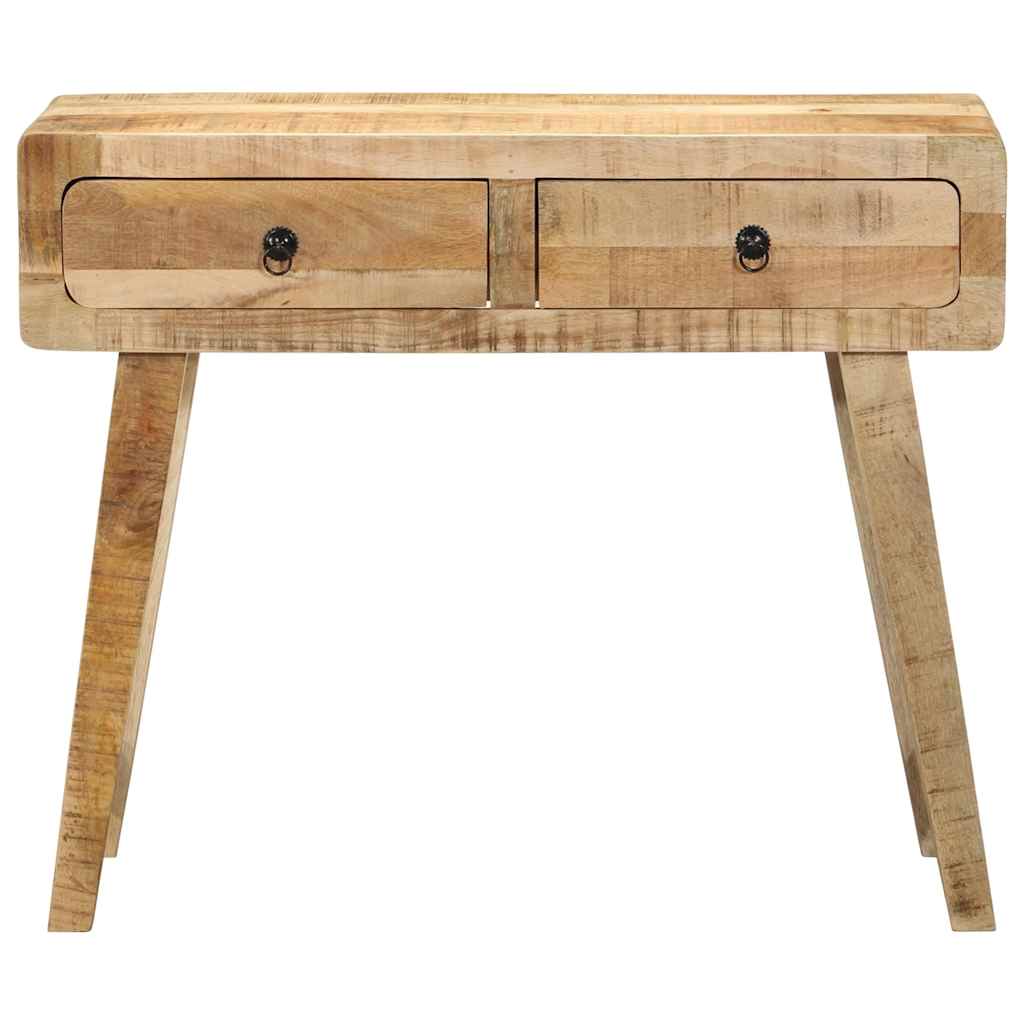 vidaXL Konsolentisch 90x32x75 cm Raues Massivholz Mango