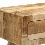 vidaXL Konsolentisch 90x32x75 cm Raues Massivholz Mango