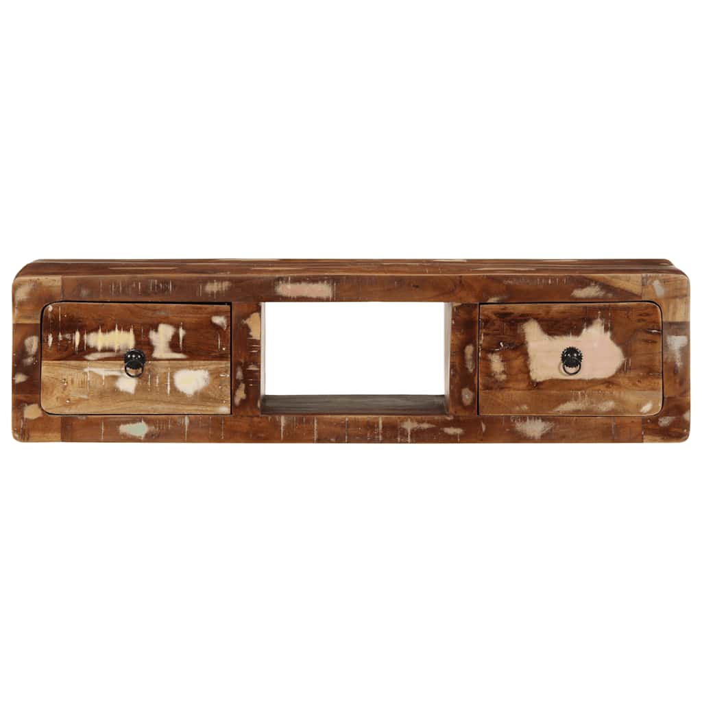 vidaXL TV-Wandschrank 100x32x25 cm Altholz Massivholz