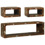 vidaXL TV-Schrankset mit Regal 3 pcs Mehrfarbig Massivholz Altholz